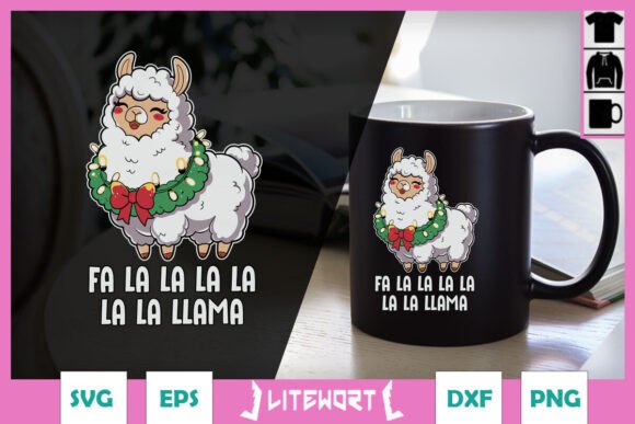 h1>Fa La La Llama Christmas Funny SVG