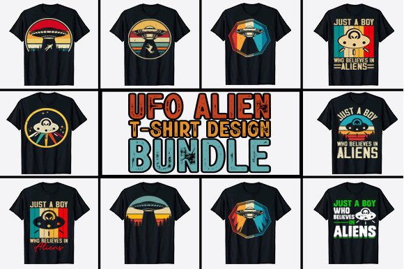 Vintage UFO Alien T-shirt Design Bundle Review